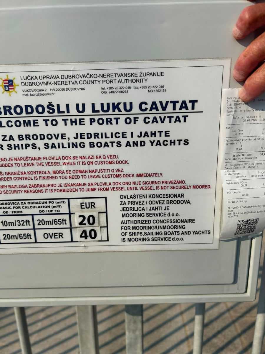 ‘KAO DA MI PRODAJU CIGLU‘ Nautičar o neugodnom iskustvu na carinskom vezu u Cavtatu