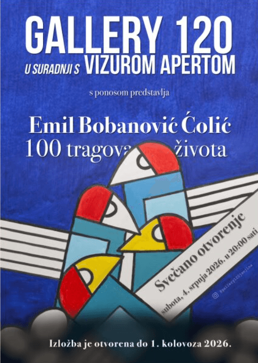 100 TRAGOVA ŽIVOTA U Galeriji 120 u Janjini otvara se izložba umjetnika Emila Bobanovića Ćolića pod naslovom „100 tragova života”.