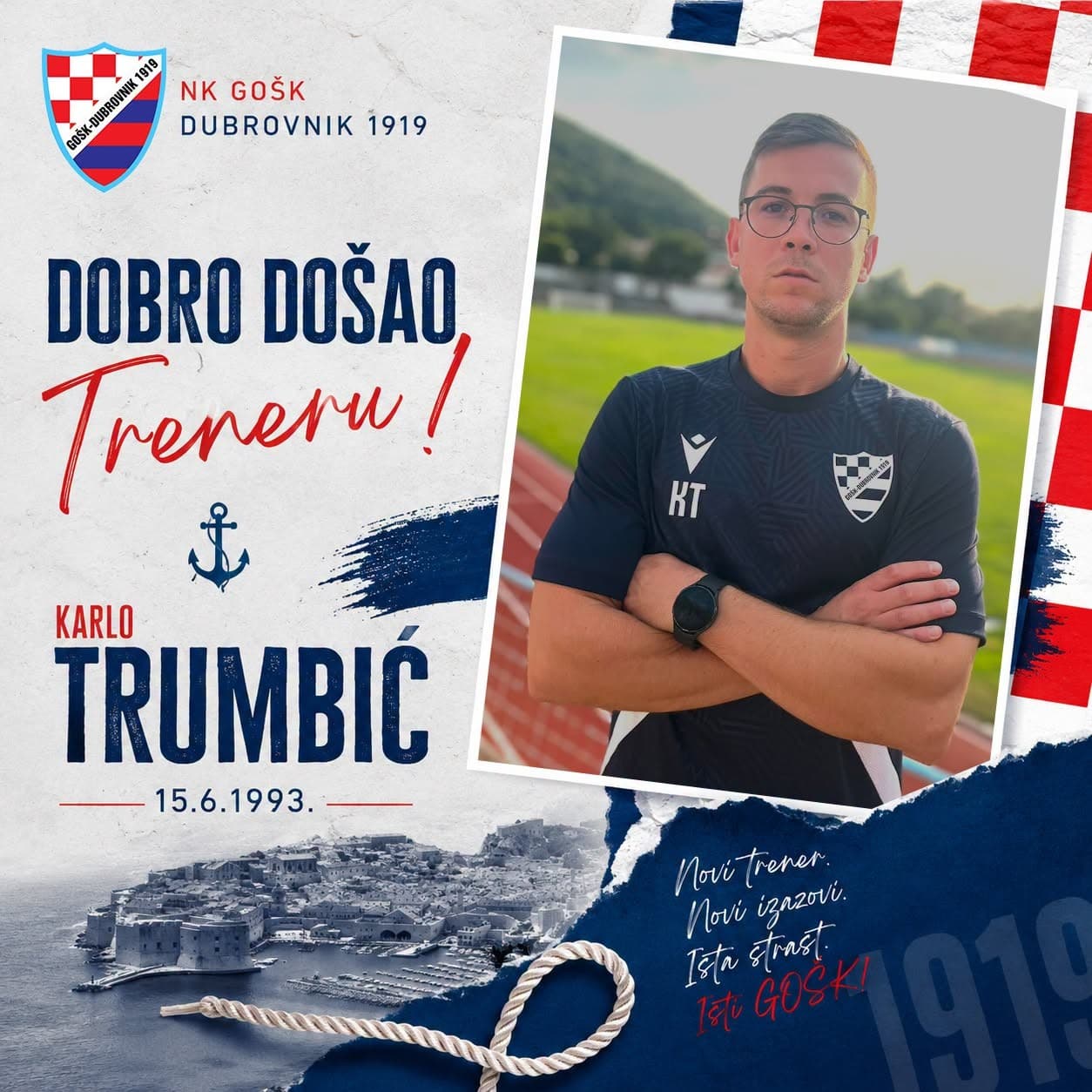 SRETNO! Karlo Trumbić novi trener GOŠK-a Dubrovnik: Mladi stručnjak preuzima seniorsku momčad